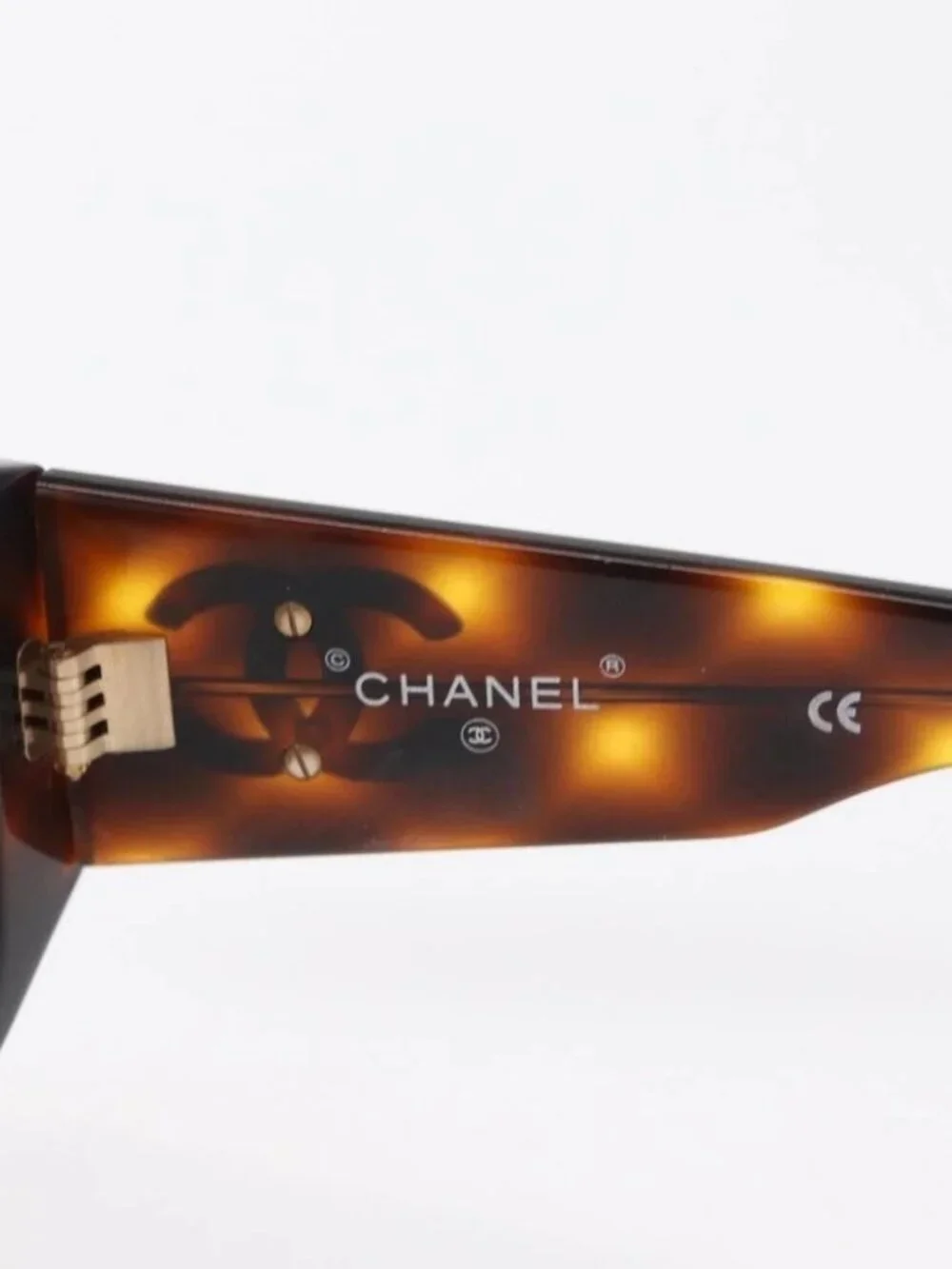 CHANEL Sunglasses Plastic Brown CC Auth 153000
